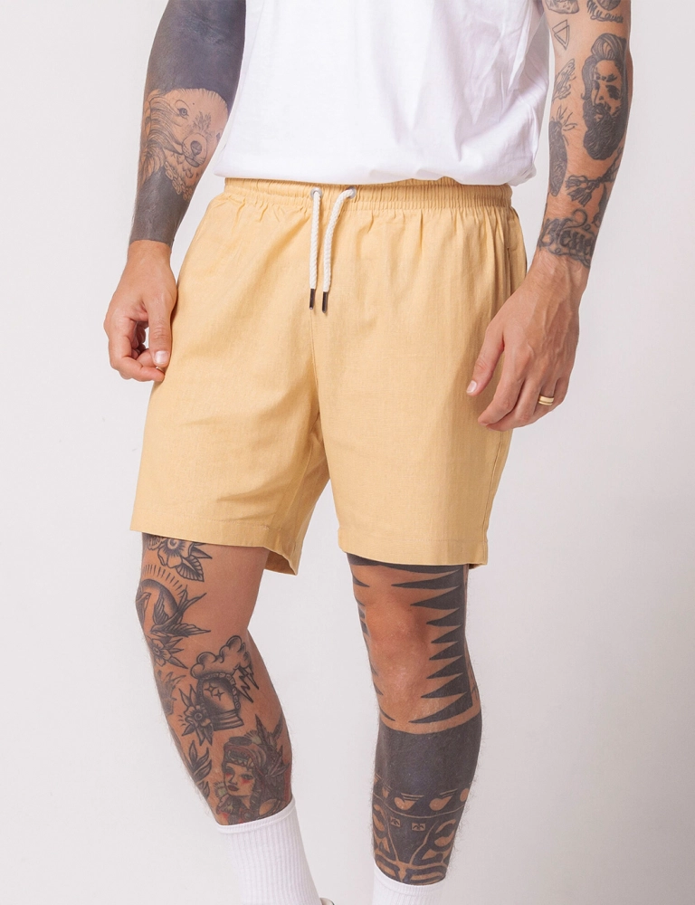 Bermuda Walkshort Viscolinho Areia